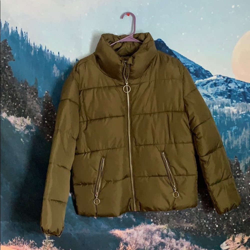 Altar’d State // olive puffer jacket + BRAND NEW